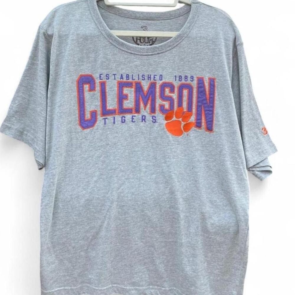 Clemson Tigers Graphic Tee | Heather Gray I Medium | Game Day Vintage - Picture 1 of 6